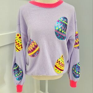Lavendar Sequined Egg Sweater